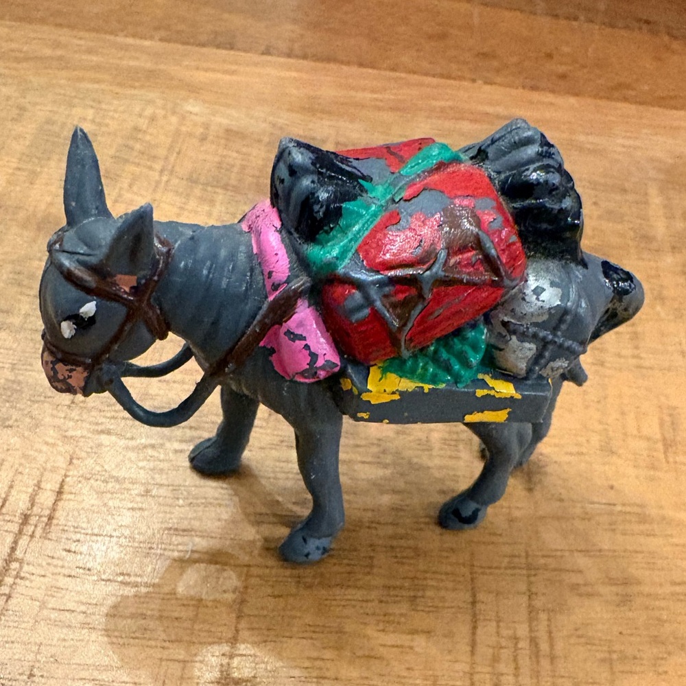 Vintage Thick Plastic Carrying Donkey